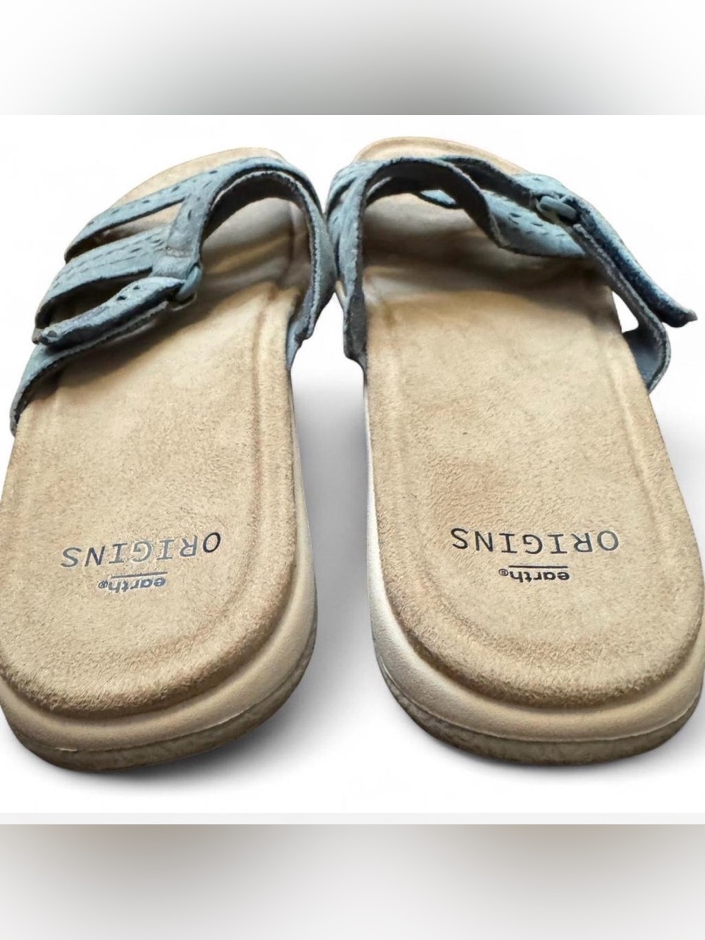 Earth Origins Blue sandals with adjustable straps and arch support. Size 9 - Picture 3 of 9